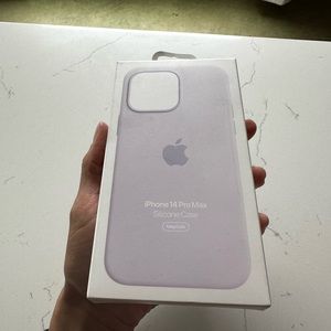 Genuine Apple Silicone 14 pro max case- Lilac